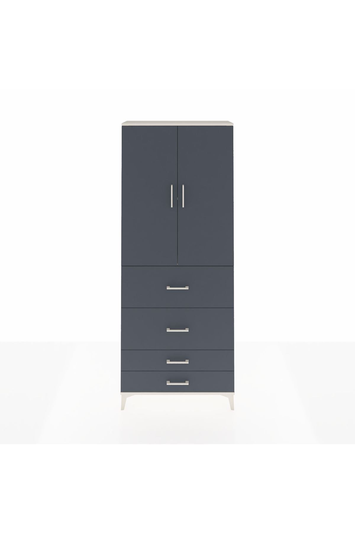 Arges Dolap 2 Raflı 4 Çekmeceli 2 Kapaklı 88x30x221 - S30M143V2A