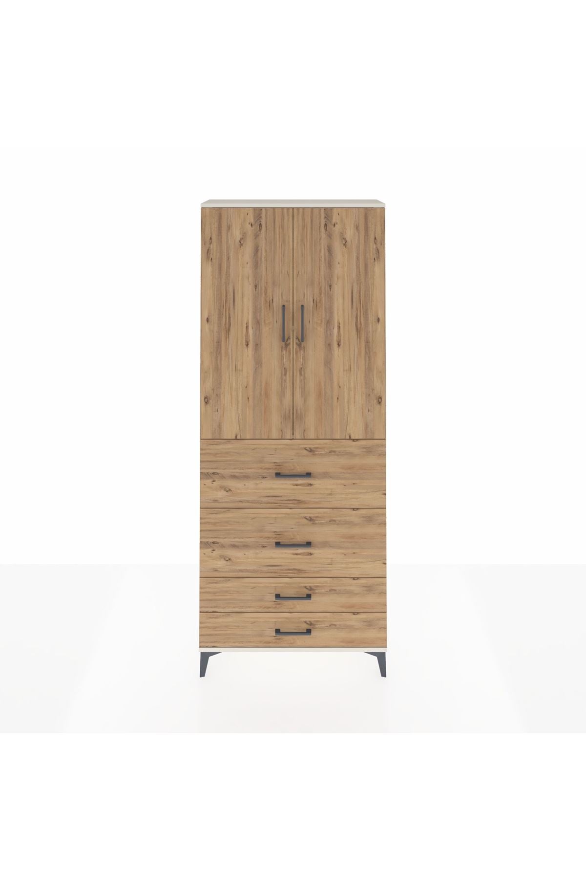 Arges Dolap 2 Raflı 4 Çekmeceli 2 Kapaklı 88x30x221 - S30M143V3A
