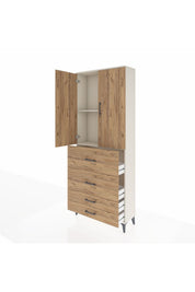 Arges Dolap 2 Raflı 4 Çekmeceli 2 Kapaklı 88x30x221 - S30M143V3A