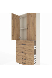 Arges Dolap 2 Raflı 4 Çekmeceli 2 Kapaklı 88x30x221 - S30M143V3A