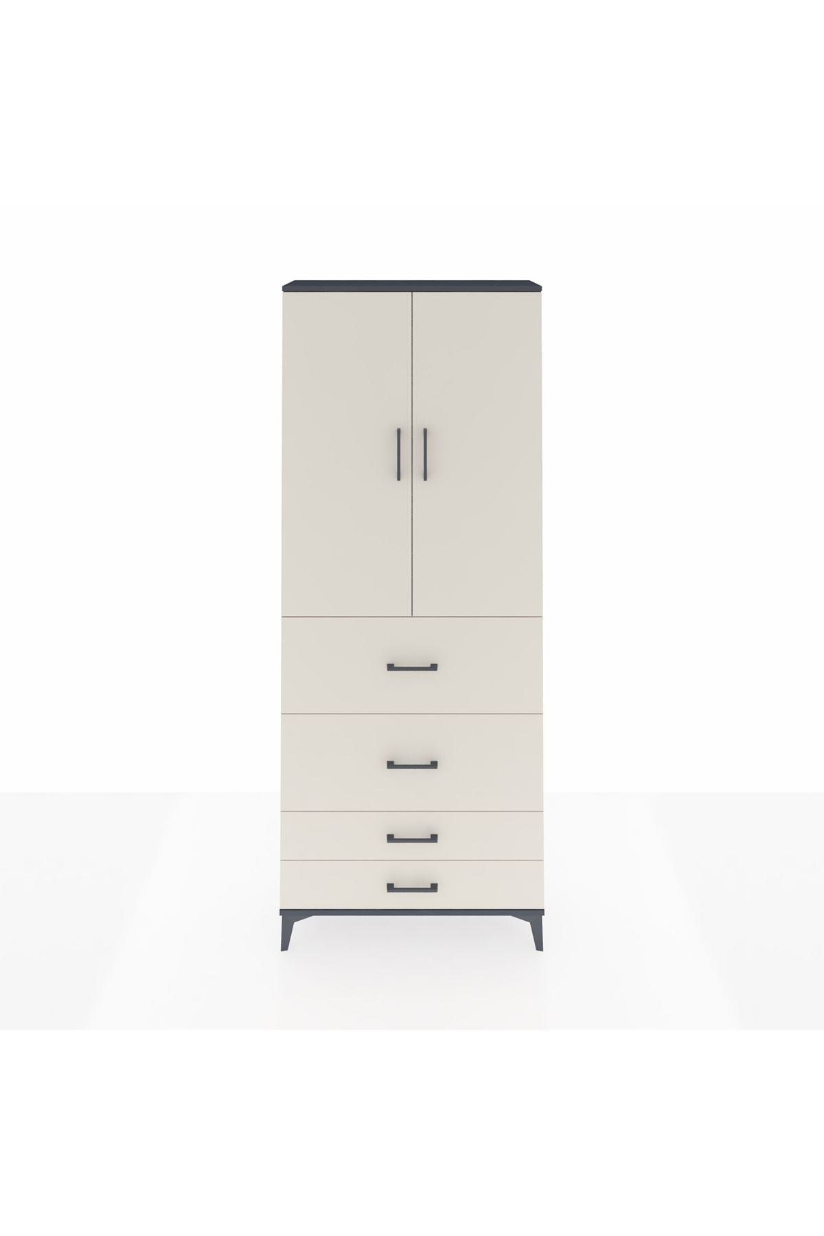Arges Dolap 2 Raflı 4 Çekmeceli 2 Kapaklı 88x30x221 - S30M143V4A