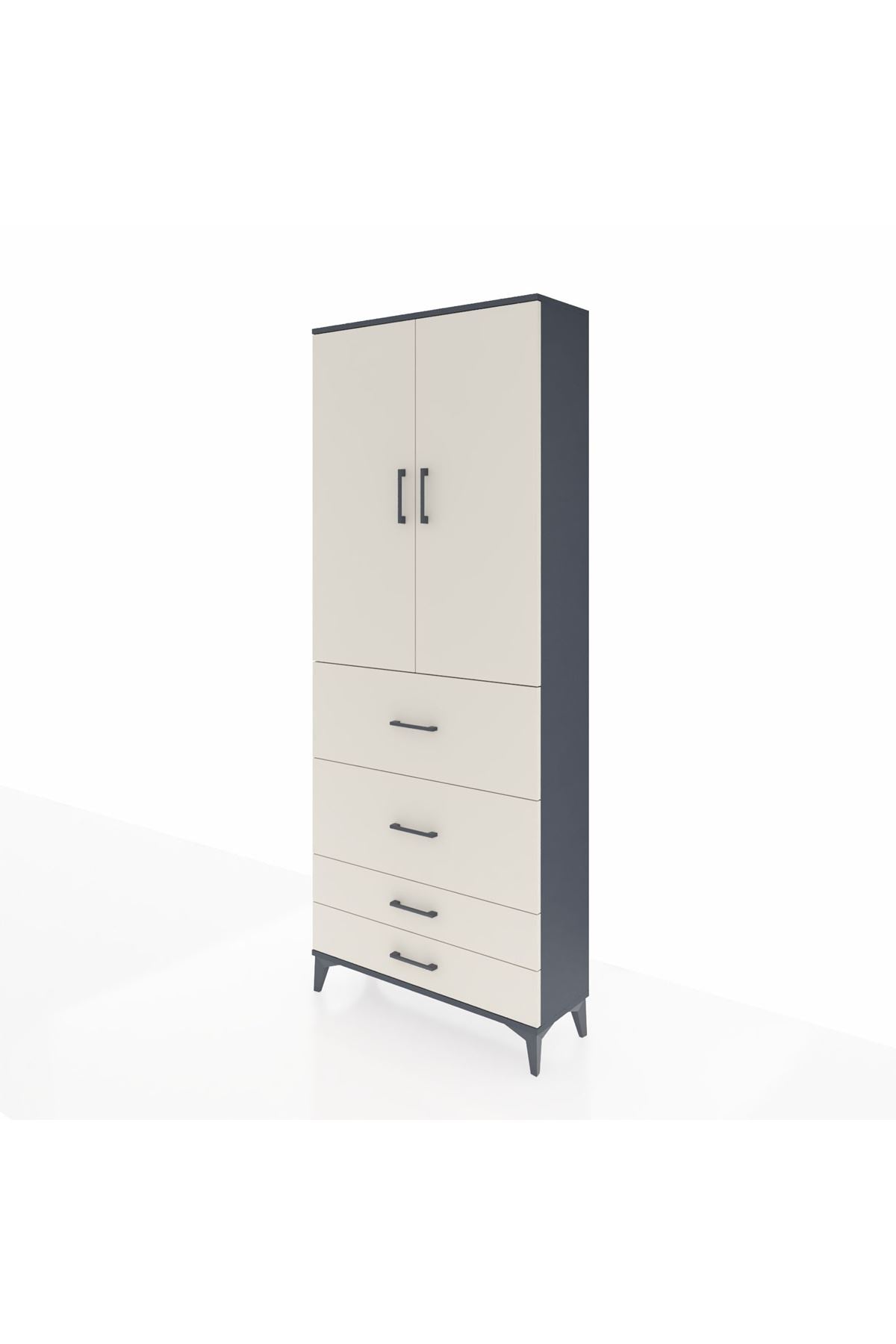 Arges Dolap 2 Raflı 4 Çekmeceli 2 Kapaklı 88x30x221 - S30M143V4A
