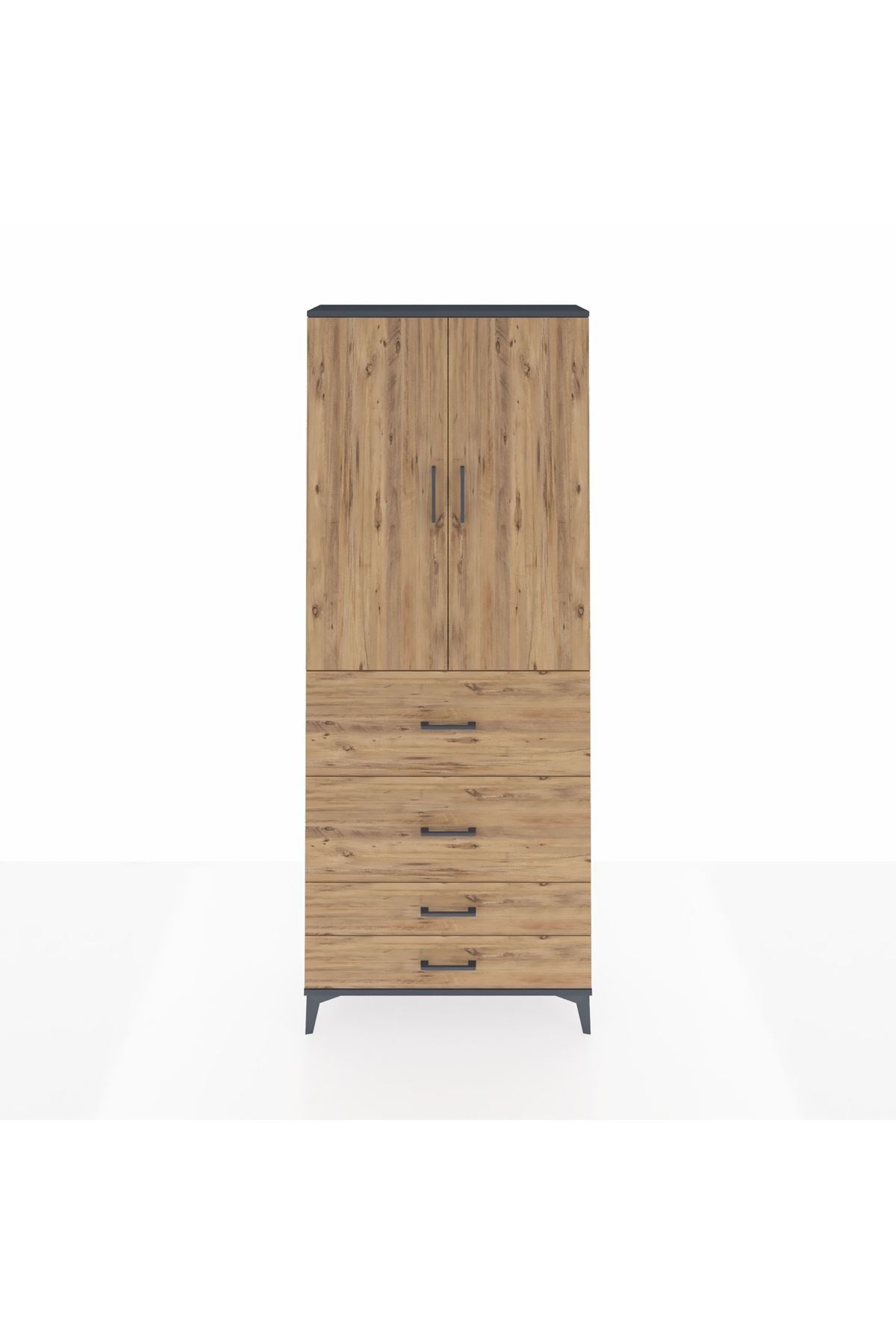 Arges Dolap 2 Raflı 4 Çekmeceli 2 Kapaklı 88x30x221 - S30M143V6A