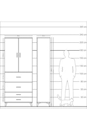 Arges Dolap 2 Raflı 4 Çekmeceli 2 Kapaklı 88x30x221 - S30M143V7A