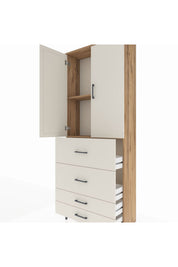 Arges Dolap 2 Raflı 4 Çekmeceli 2 Kapaklı 88x30x221 - S30M143V7A