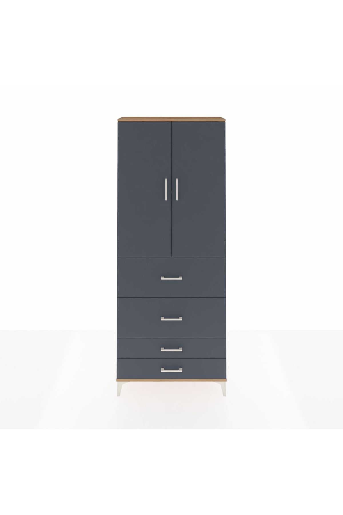 Arges Dolap 2 Raflı 4 Çekmeceli 2 Kapaklı 88x30x221 - S30M143V8A