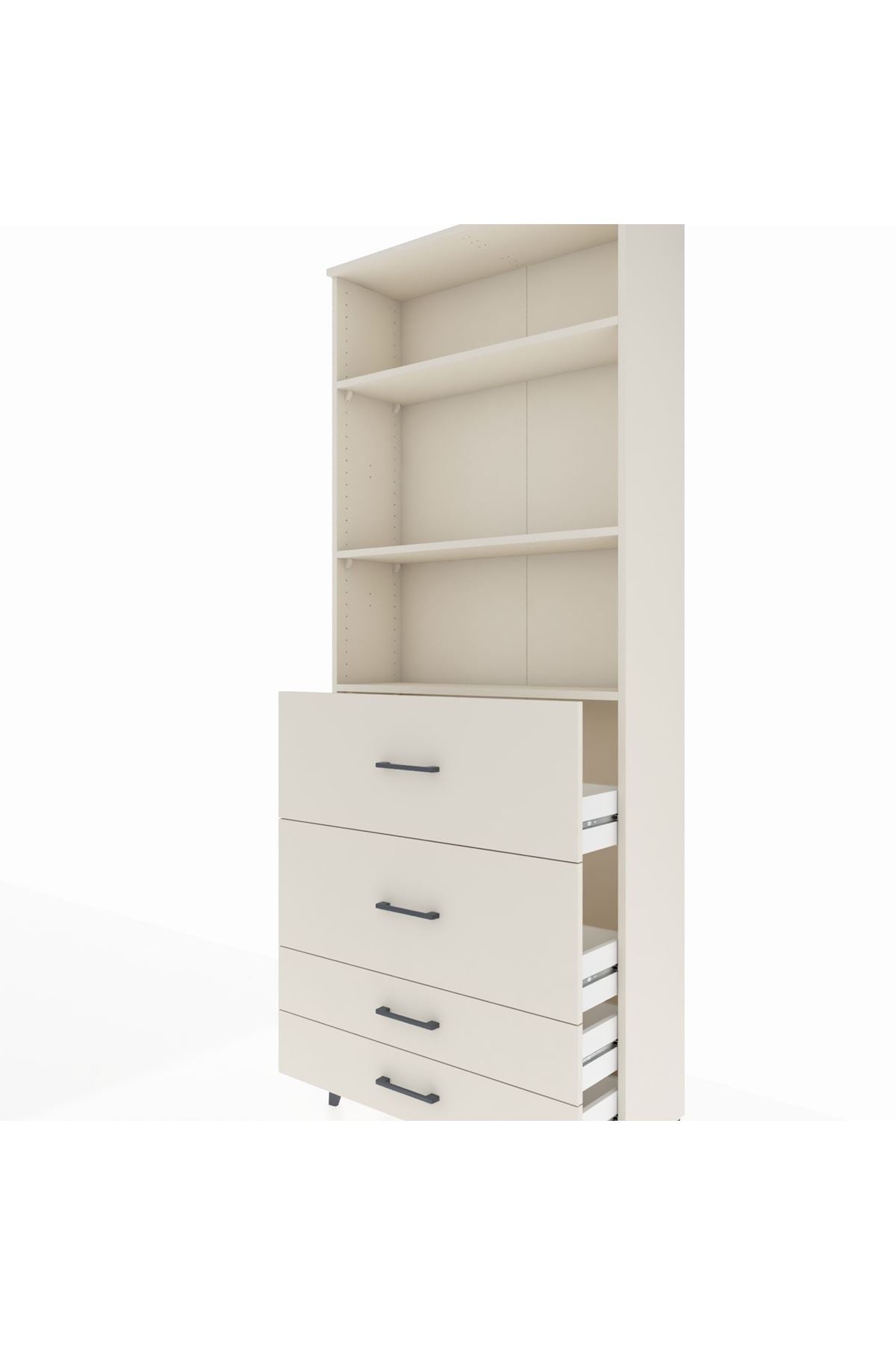 Arges Dolap 3 Raflı 4 Çekmeceli 88x30x221 - S30M144V1A