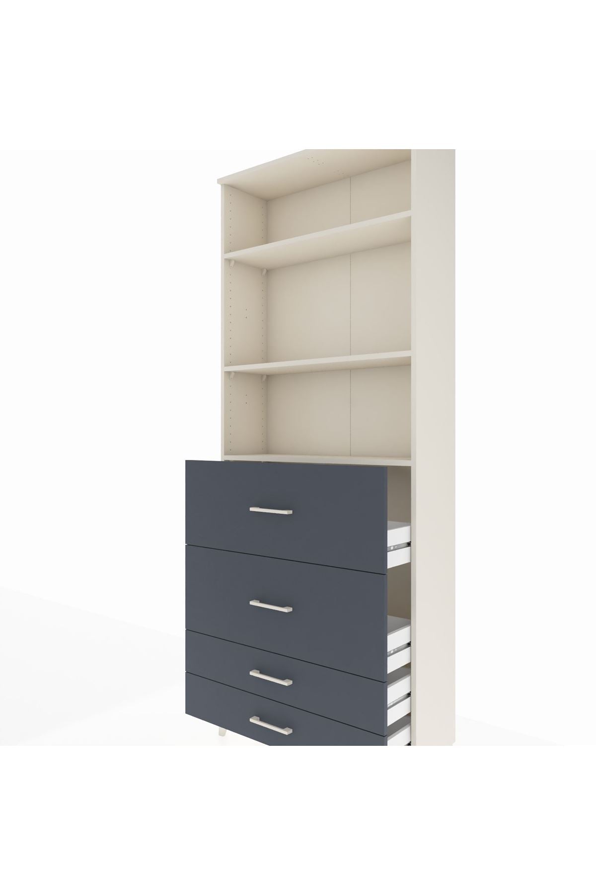 Arges Dolap 3 Raflı 4 Çekmeceli 88x30x221 - S30M144V2A