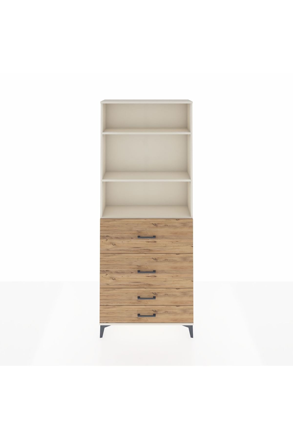 Arges Dolap 3 Raflı 4 Çekmeceli 88x30x221 - S30M144V3A
