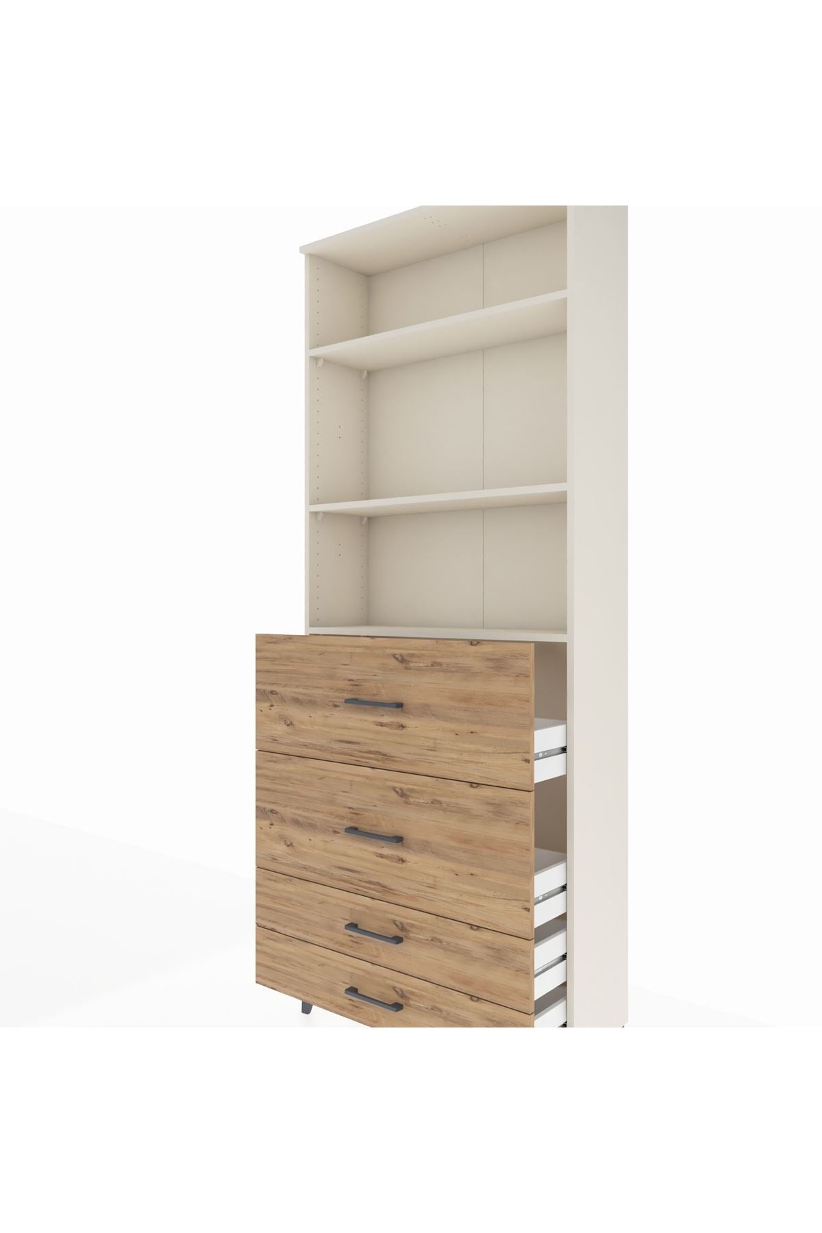 Arges Dolap 3 Raflı 4 Çekmeceli 88x30x221 - S30M144V3A