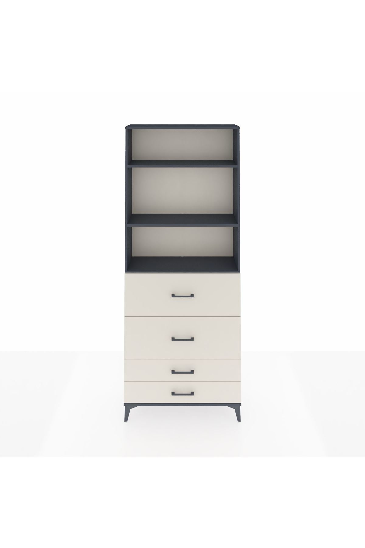 Arges Dolap 3 Raflı 4 Çekmeceli 88x30x221 - S30M144V4A