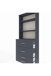 Arges Dolap 3 Raflı 4 Çekmeceli 88x30x221 - S30M144V5A
