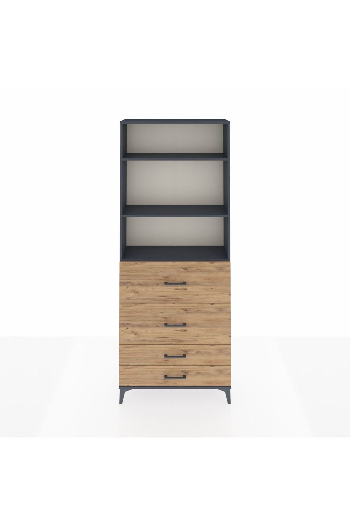 Arges Dolap 3 Raflı 4 Çekmeceli 88x30x221 - S30M144V6A
