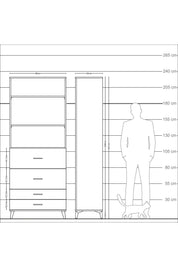 Arges Dolap 3 Raflı 4 Çekmeceli 88x30x221 - S30M144V6A