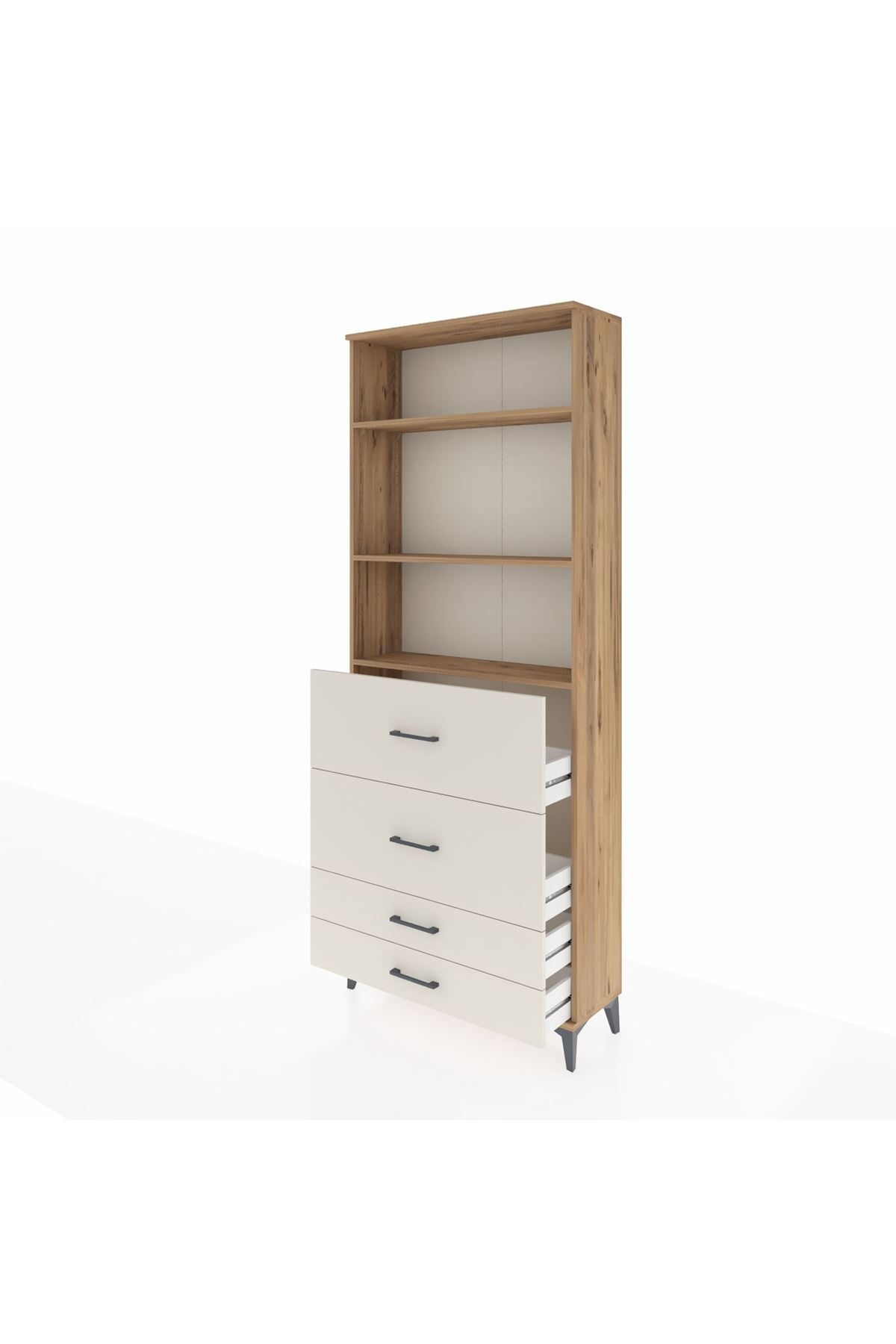 Arges Dolap 3 Raflı 4 Çekmeceli 88x30x221 - S30M144V7A
