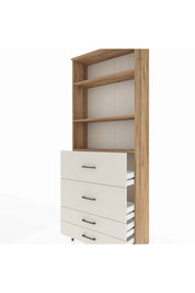 Arges Dolap 3 Raflı 4 Çekmeceli 88x30x221 - S30M144V7A