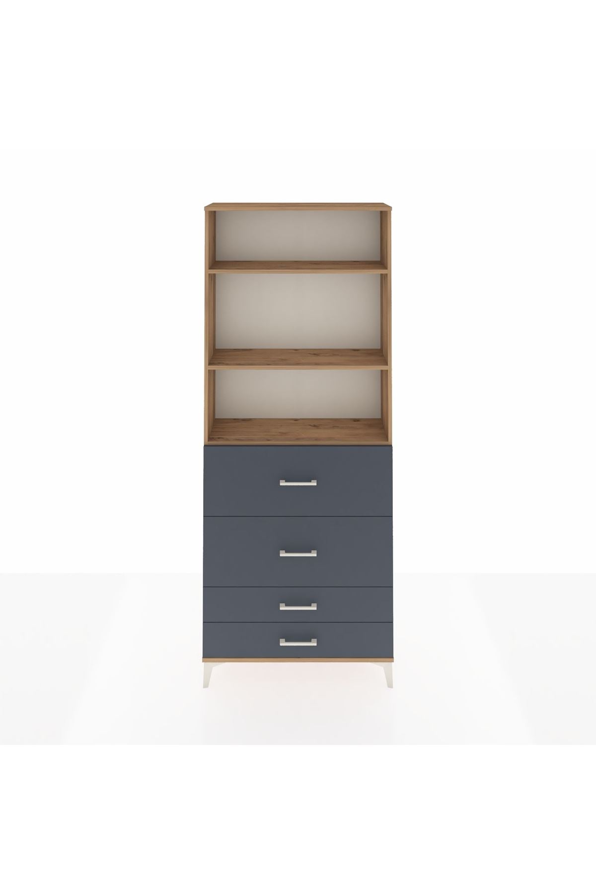 Arges Dolap 3 Raflı 4 Çekmeceli 88x30x221 - S30M144V8A