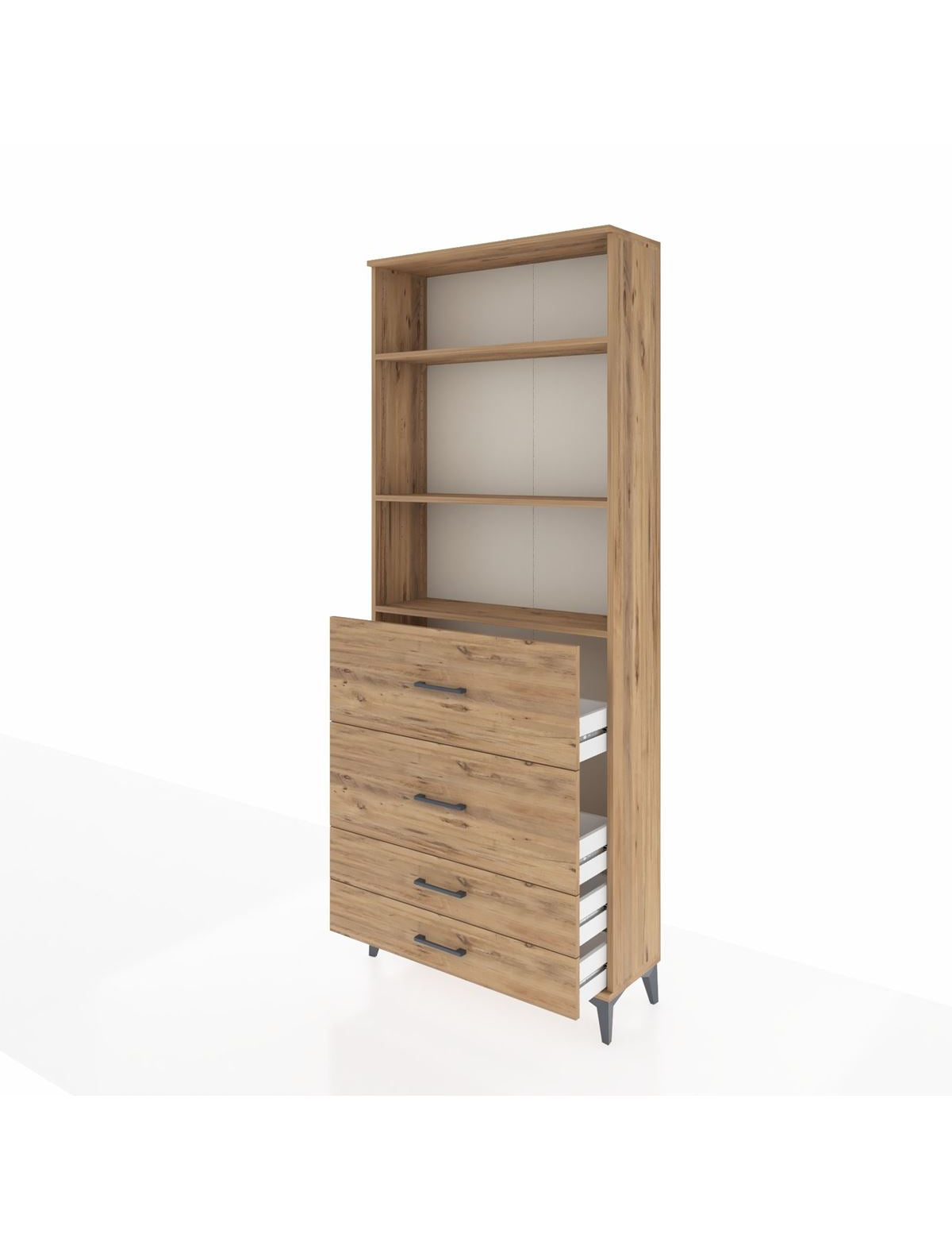Arges Dolap 3 Raflı 4 Çekmeceli 88x30x221 - S30M144V9A