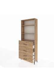 Arges Dolap 3 Raflı 4 Çekmeceli 88x30x221 - S30M144V9A