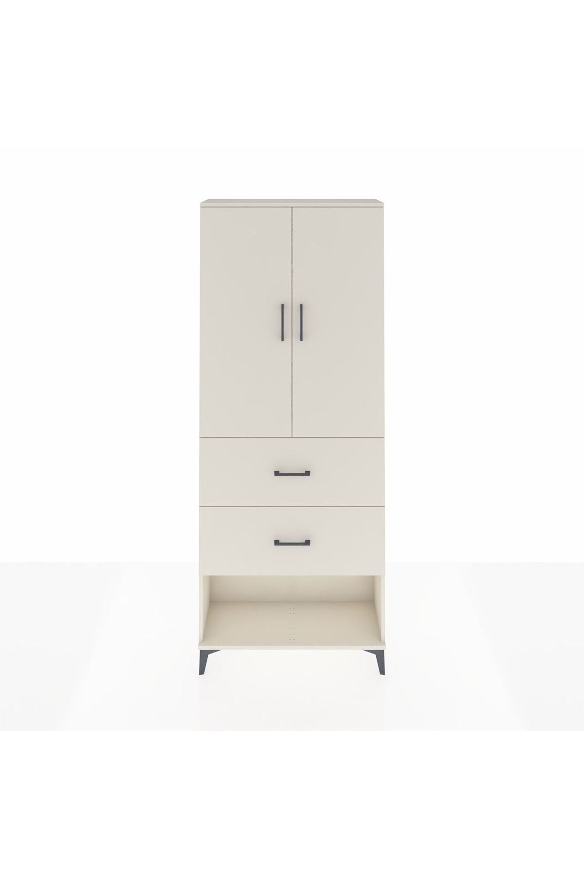 Arges Dolap 3 Raflı 2 Çekmeceli 2 Kapaklı 88x30x221 - S30M145V1A