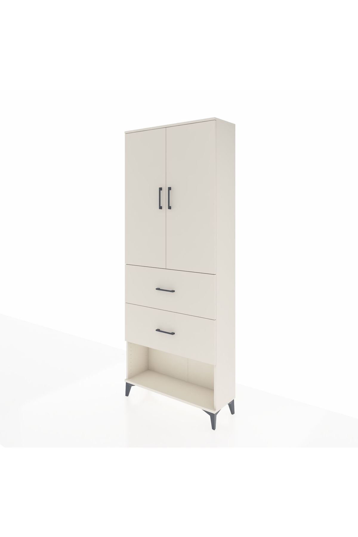 Arges Dolap 3 Raflı 2 Çekmeceli 2 Kapaklı 88x30x221 - S30M145V1A