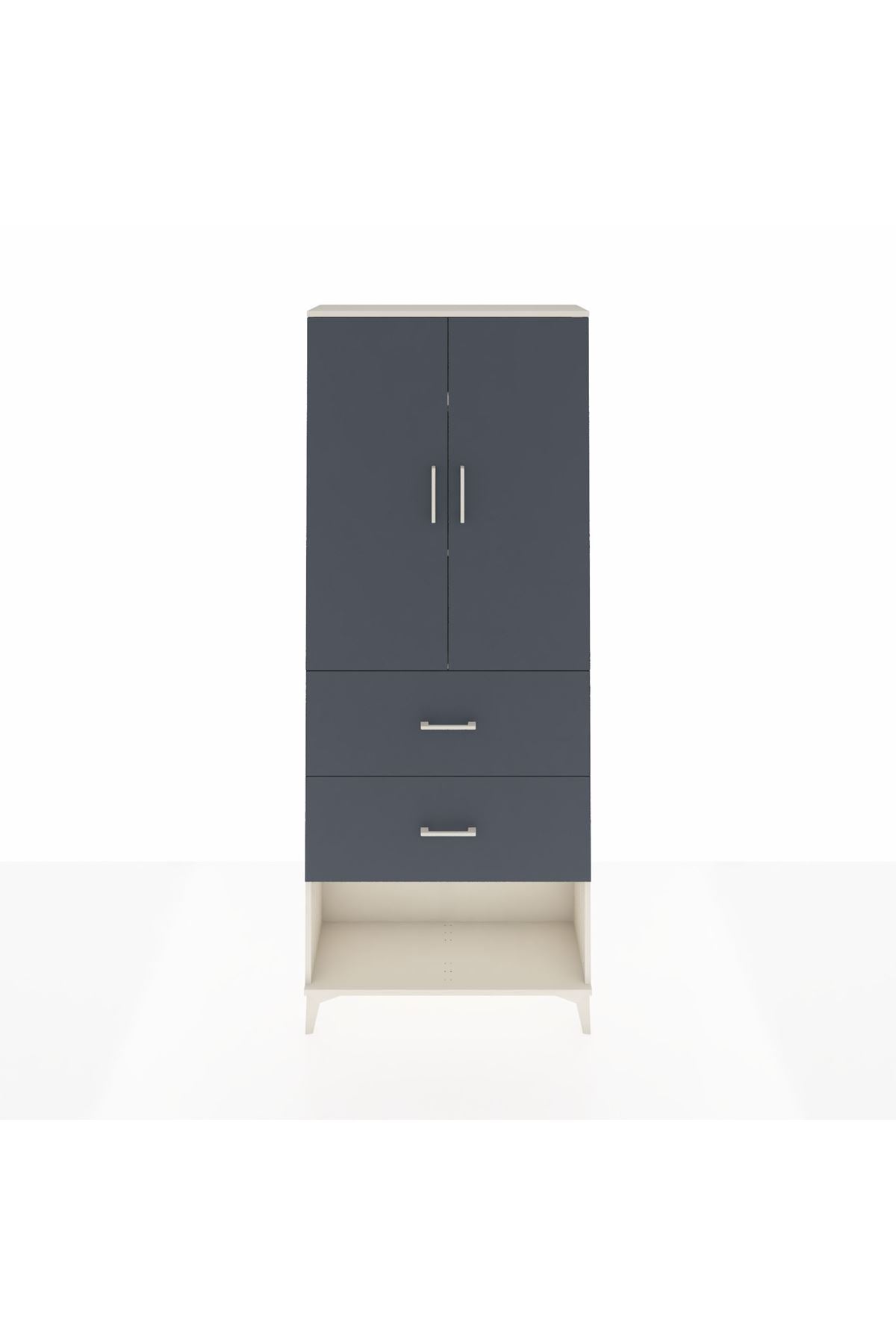 Arges Dolap 3 Raflı 2 Çekmeceli 2 Kapaklı 88x30x221 - S30M145V2A