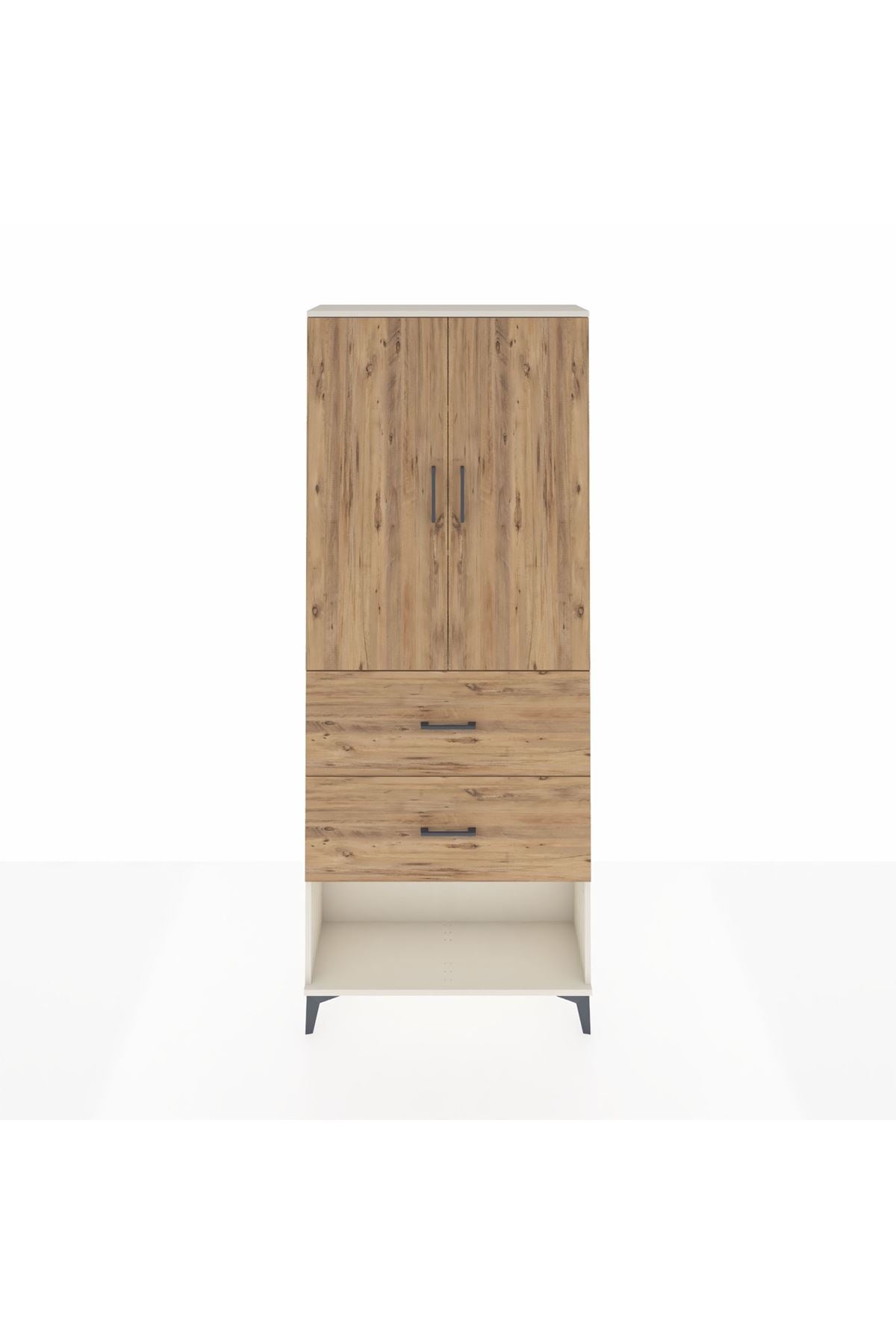 Arges Dolap 3 Raflı 2 Çekmeceli 2 Kapaklı 88x30x221 - S30M145V3A