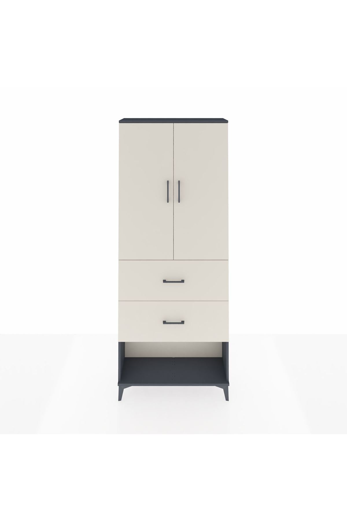 Arges Dolap 3 Raflı 2 Çekmeceli 2 Kapaklı 88x30x221 - S30M145V4A