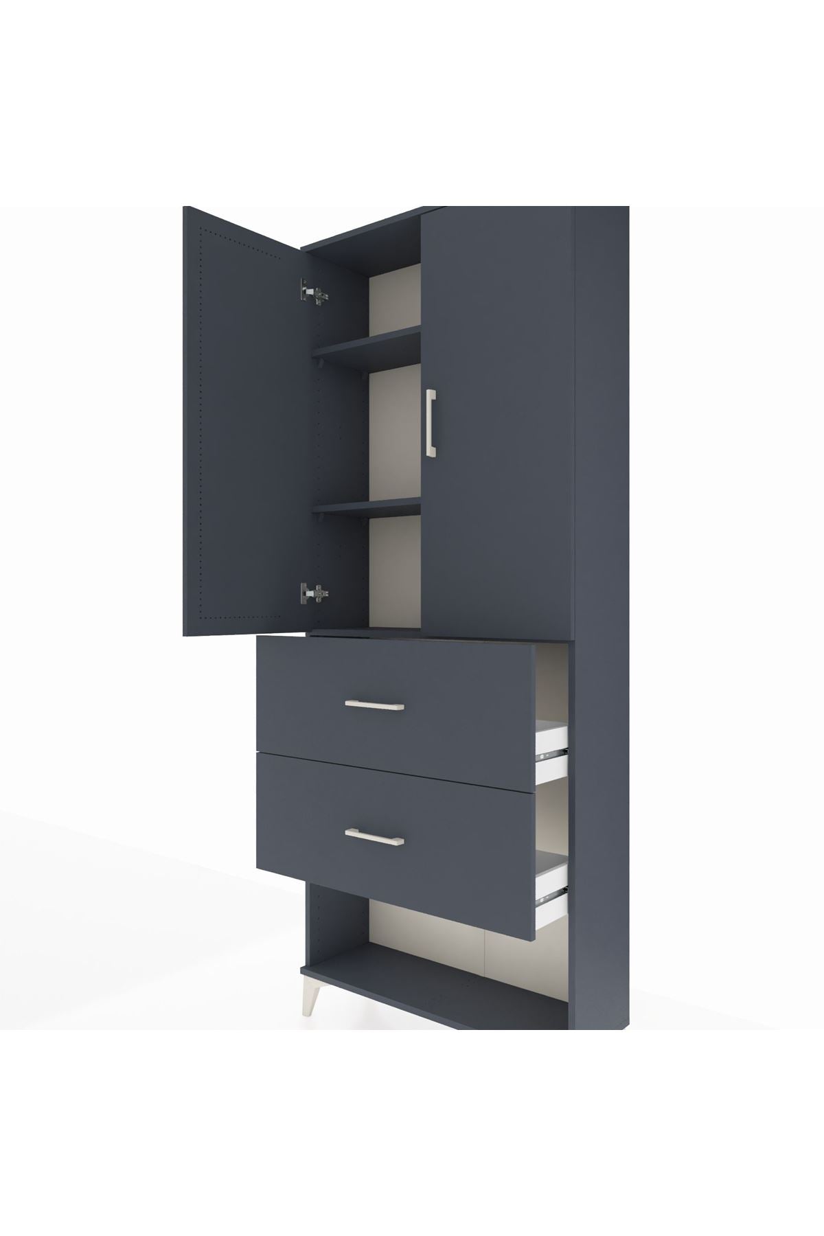 Arges Dolap 3 Raflı 2 Çekmeceli 2 Kapaklı 88x30x221 - S30M145V5A