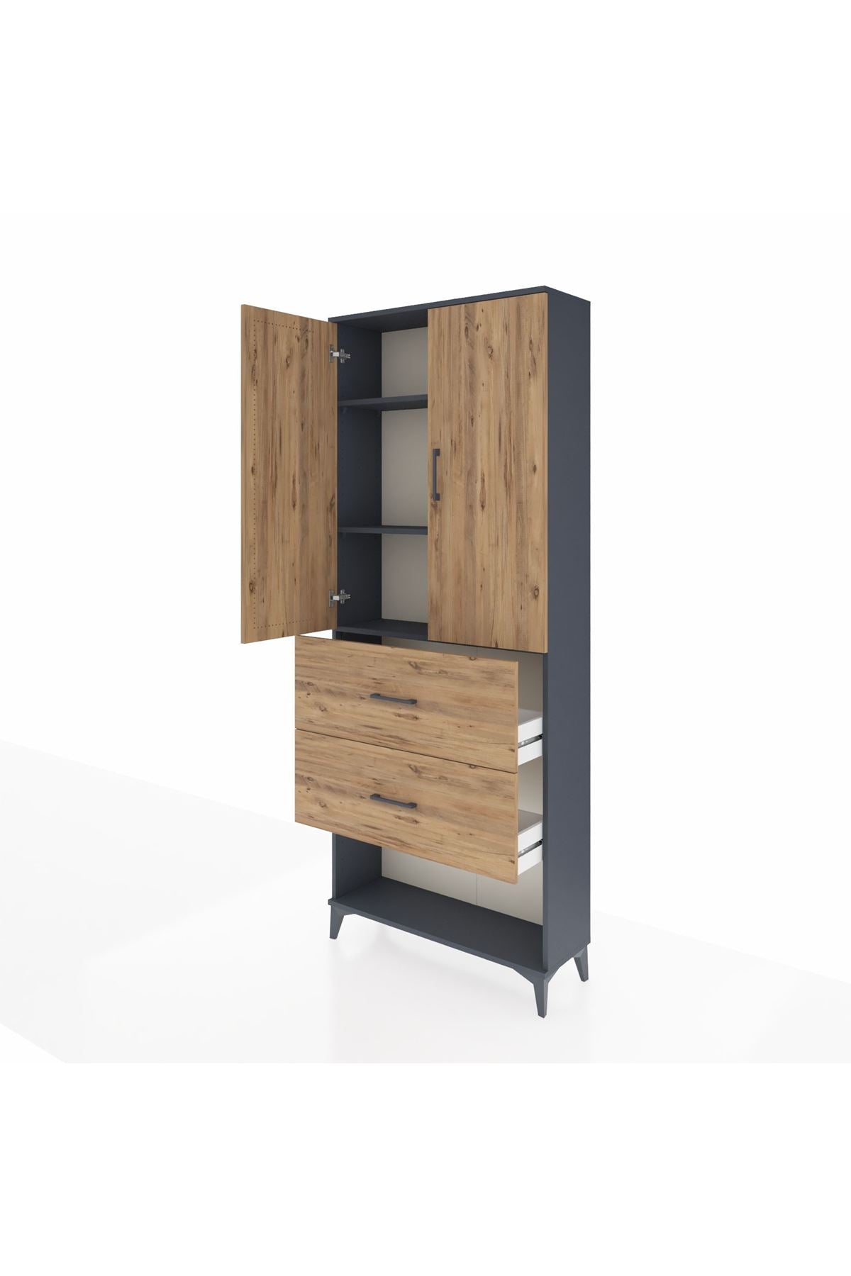 Arges Dolap 3 Raflı 2 Çekmeceli 2 Kapaklı 88x30x221 - S30M145V6A