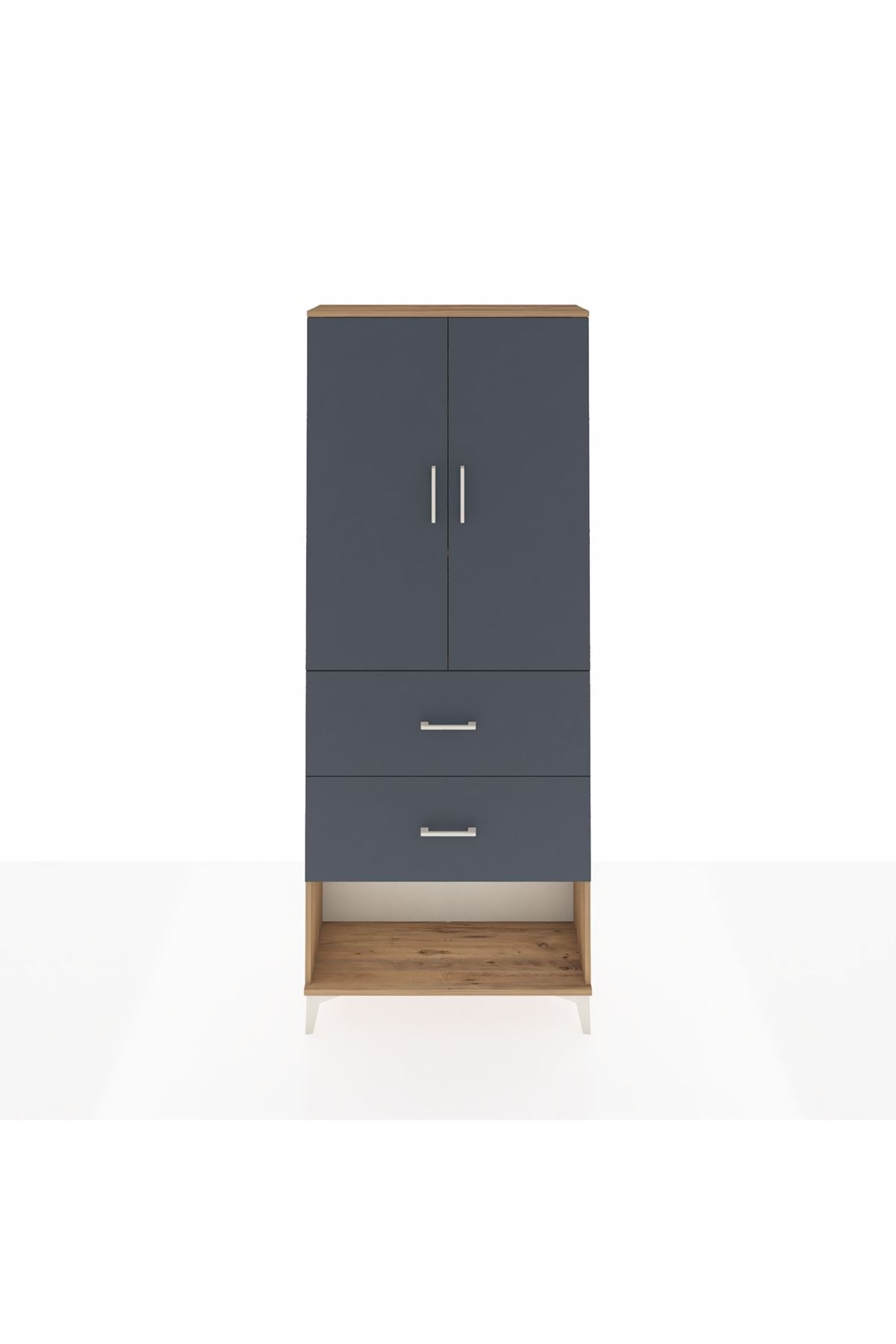 Arges Dolap 3 Raflı 2 Çekmeceli 2 Kapaklı 88x30x221 - S30M145V8A