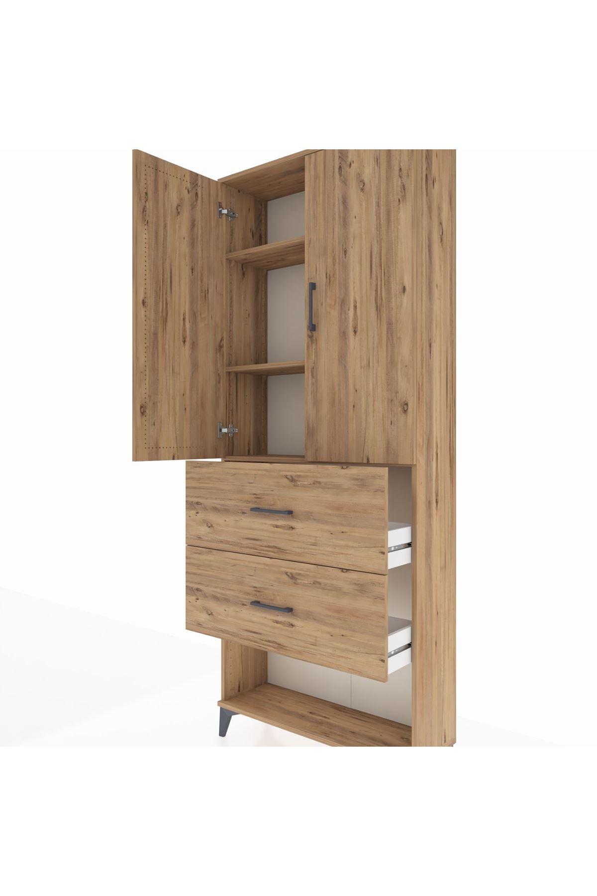 Arges Dolap 3 Raflı 2 Çekmeceli 2 Kapaklı 88x30x221 - S30M145V9A