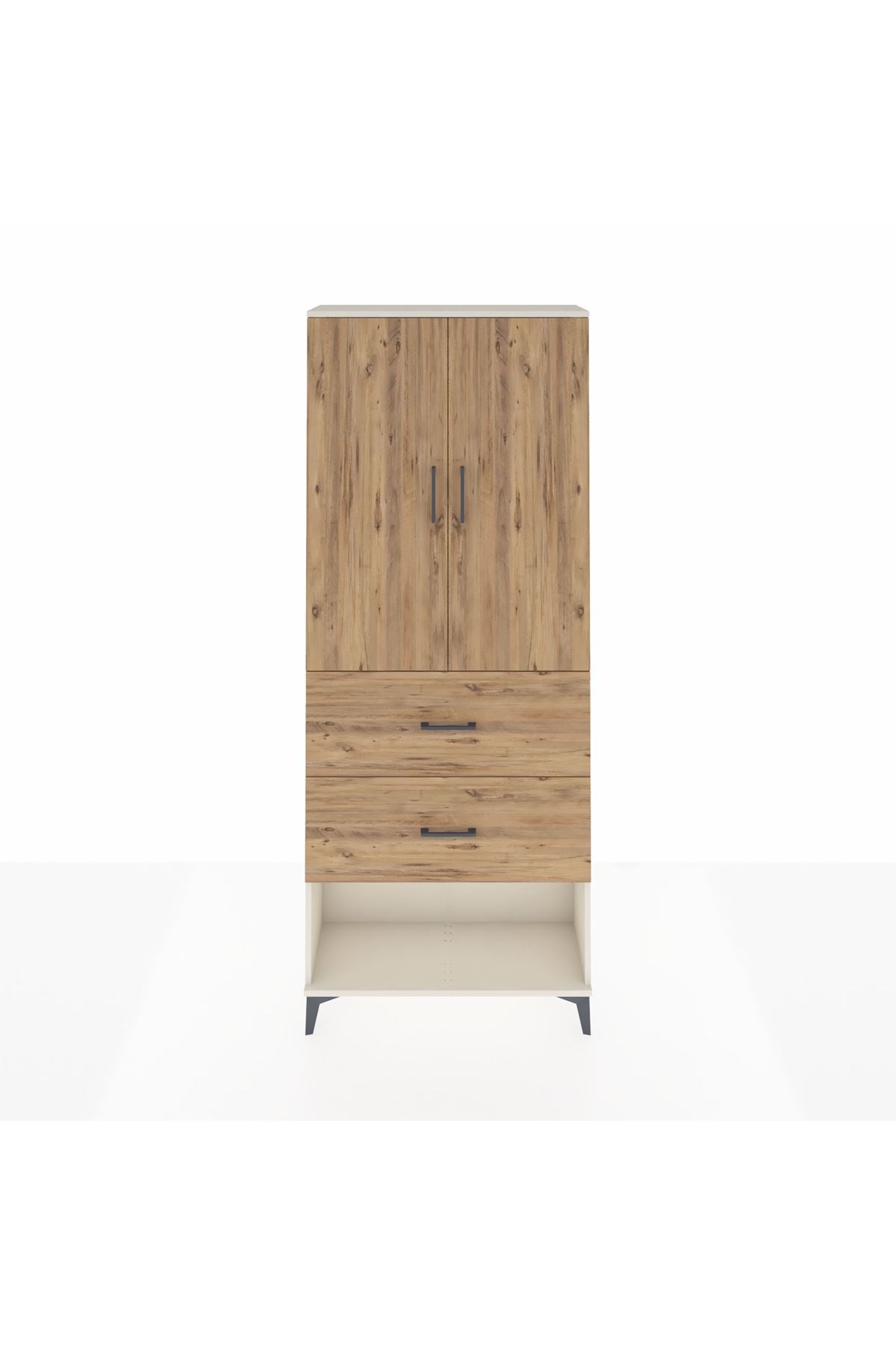 Arges Dolap 2 Raflı 2 Çekmeceli 2 Kapaklı 88x30x221 - S30M146V3A