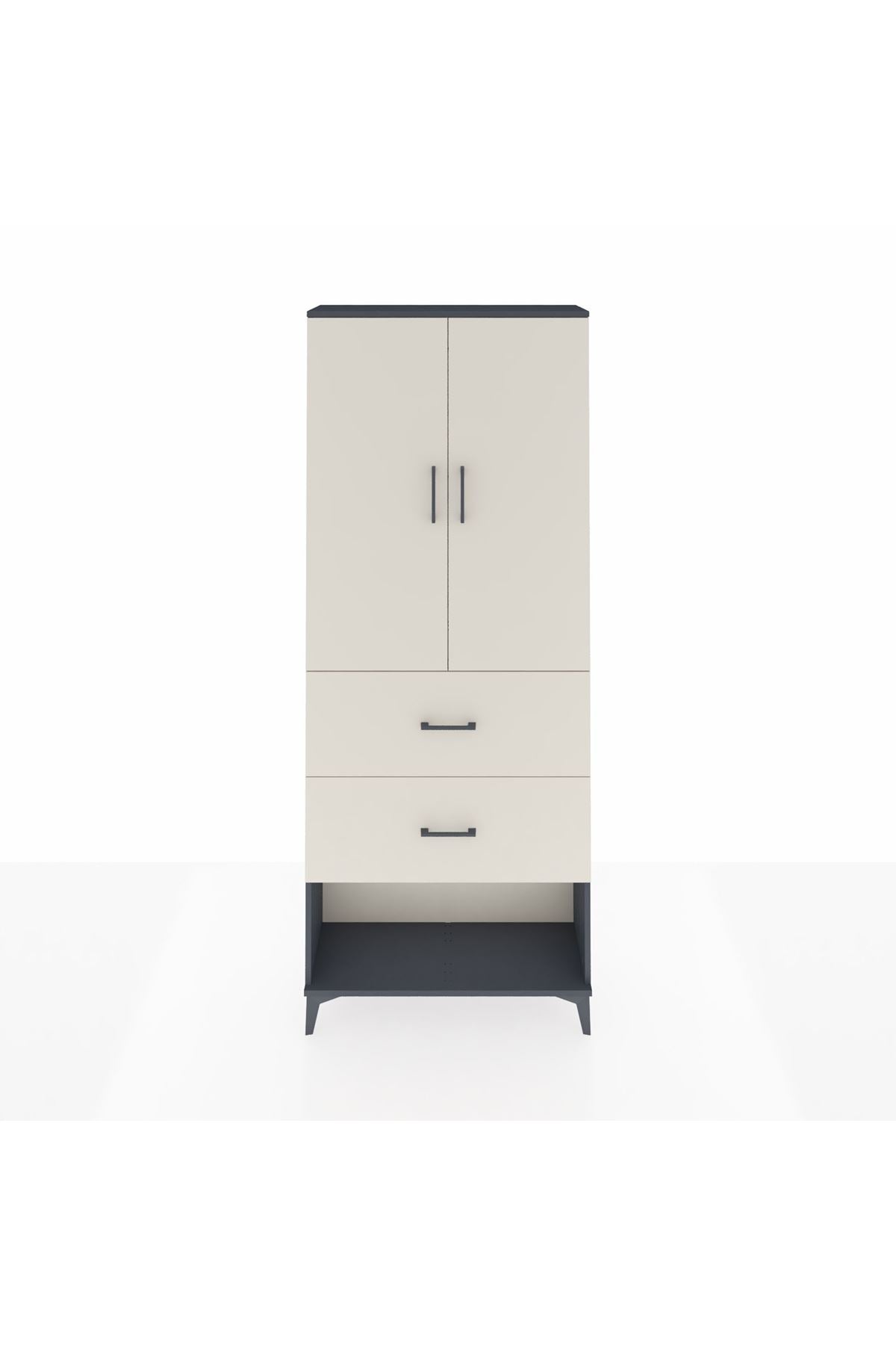 Arges Dolap 2 Raflı 2 Çekmeceli 2 Kapaklı 88x30x221 - S30M146V4A