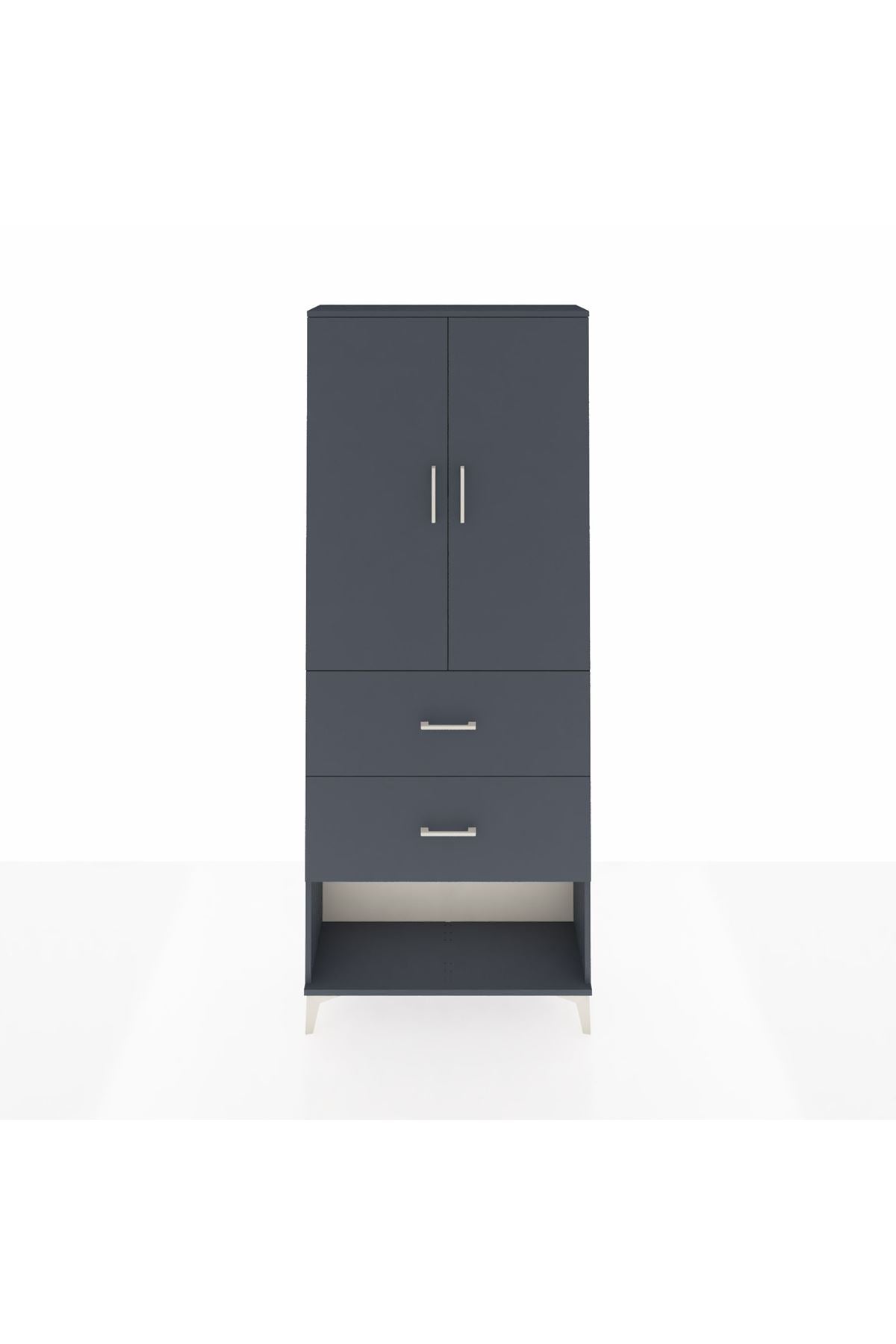 Arges Dolap 2 Raflı 2 Çekmeceli 2 Kapaklı 88x30x221 - S30M146V5A