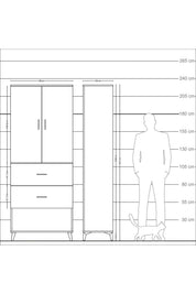 Arges Dolap 2 Raflı 2 Çekmeceli 2 Kapaklı 88x30x221 - S30M146V5A