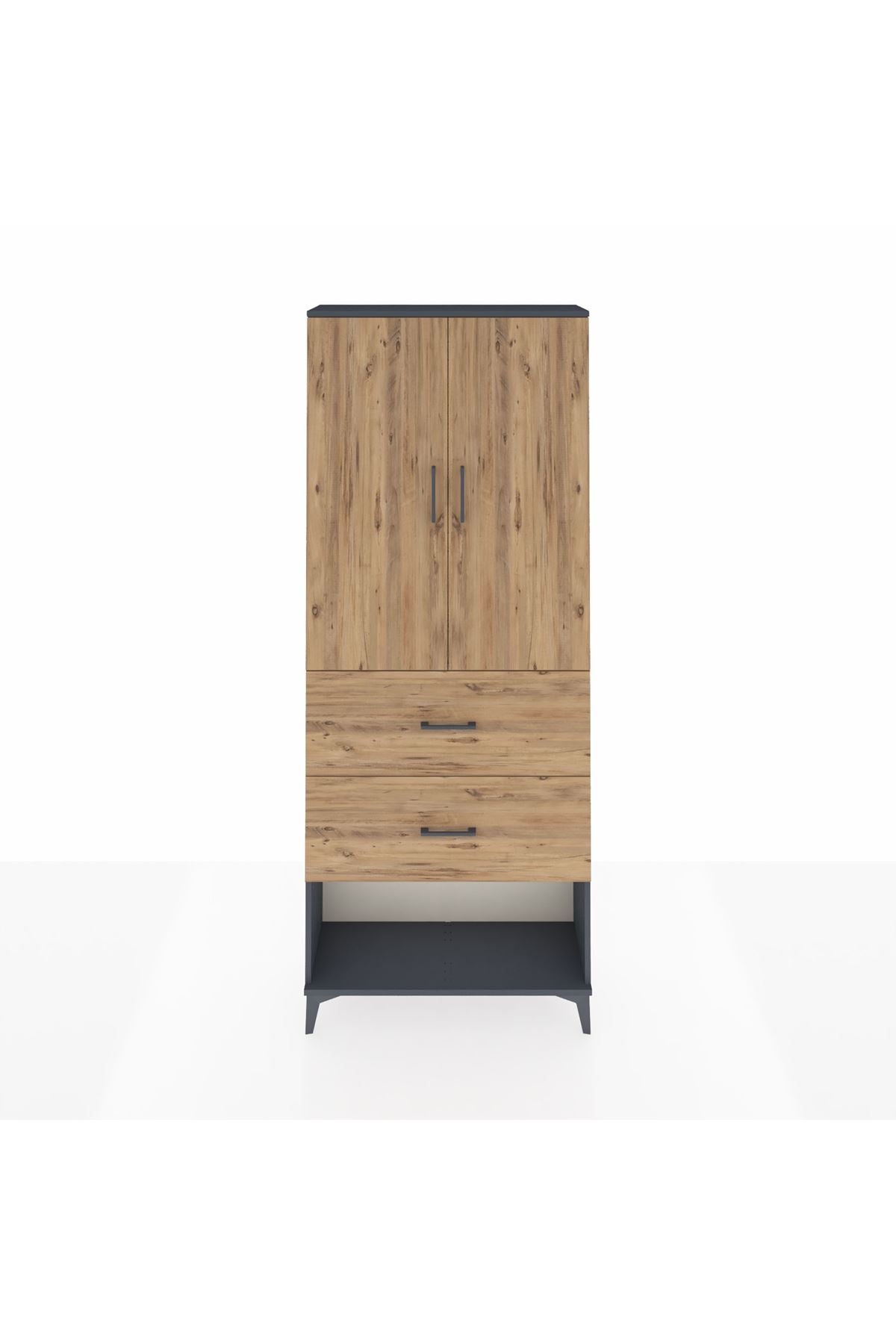Arges Dolap 2 Raflı 2 Çekmeceli 2 Kapaklı 88x30x221 - S30M146V6A