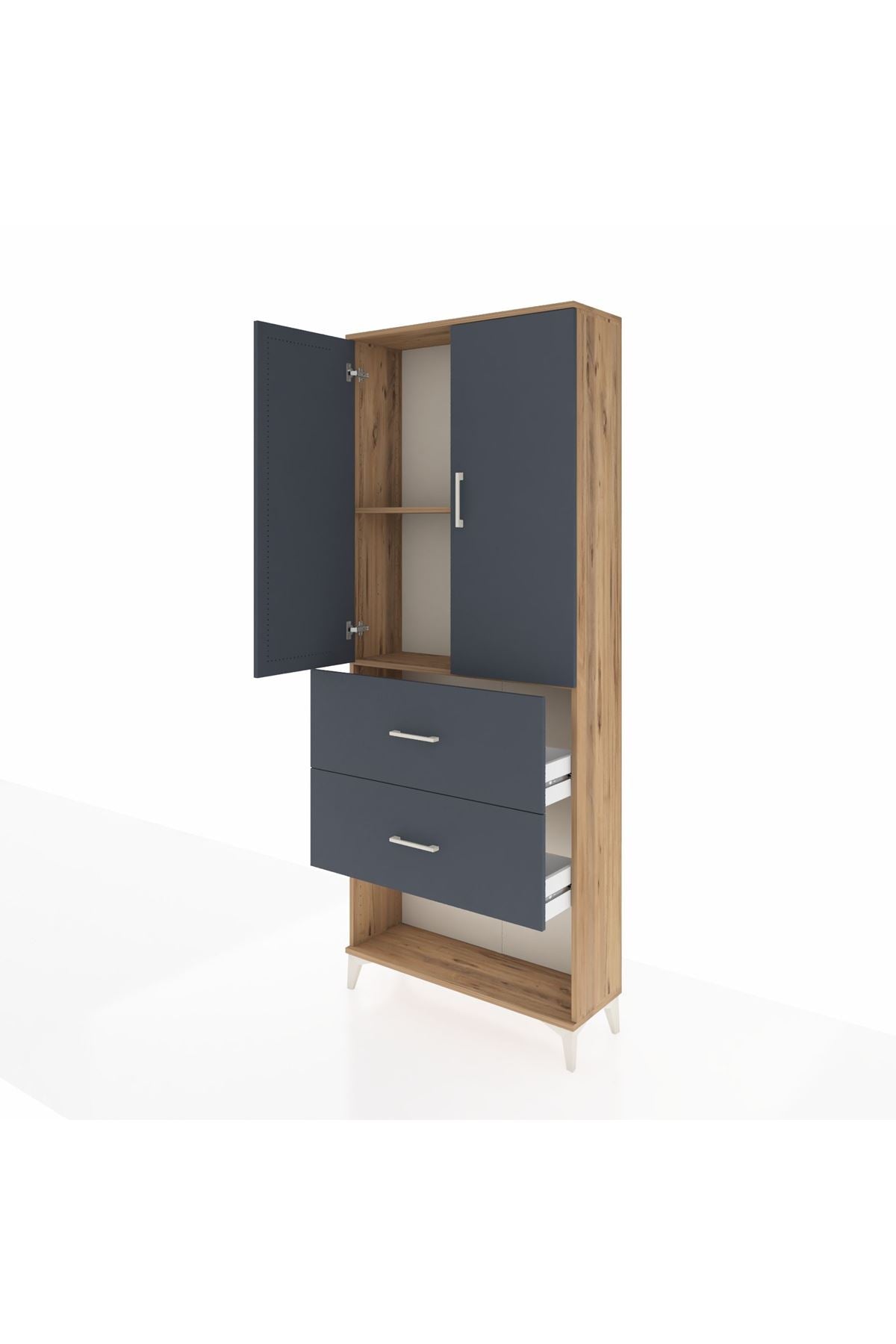 Arges Dolap 2 Raflı 2 Çekmeceli 2 Kapaklı 88x30x221 - S30M146V8A