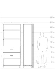 Arges Dolap 3 Raflı 2 Çekmeceli 88x30x221 - S30M147V7A