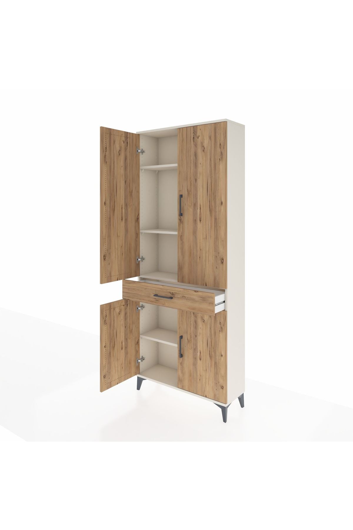 Arges Dolap 4 Raflı Tek Çekmeceli 4 Kapaklı 88x30x221 - S30M148V3A