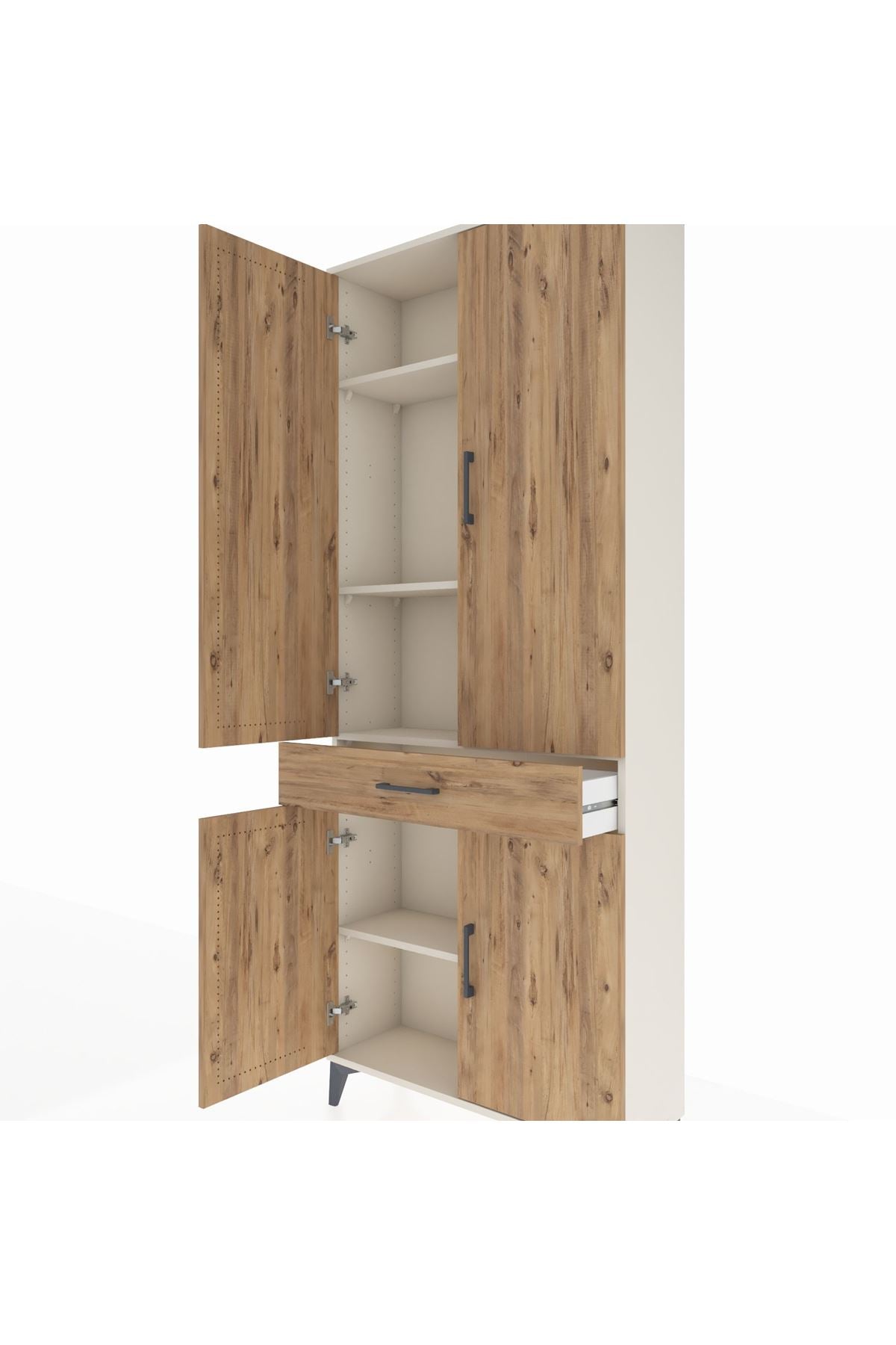 Arges Dolap 4 Raflı Tek Çekmeceli 4 Kapaklı 88x30x221 - S30M148V3A