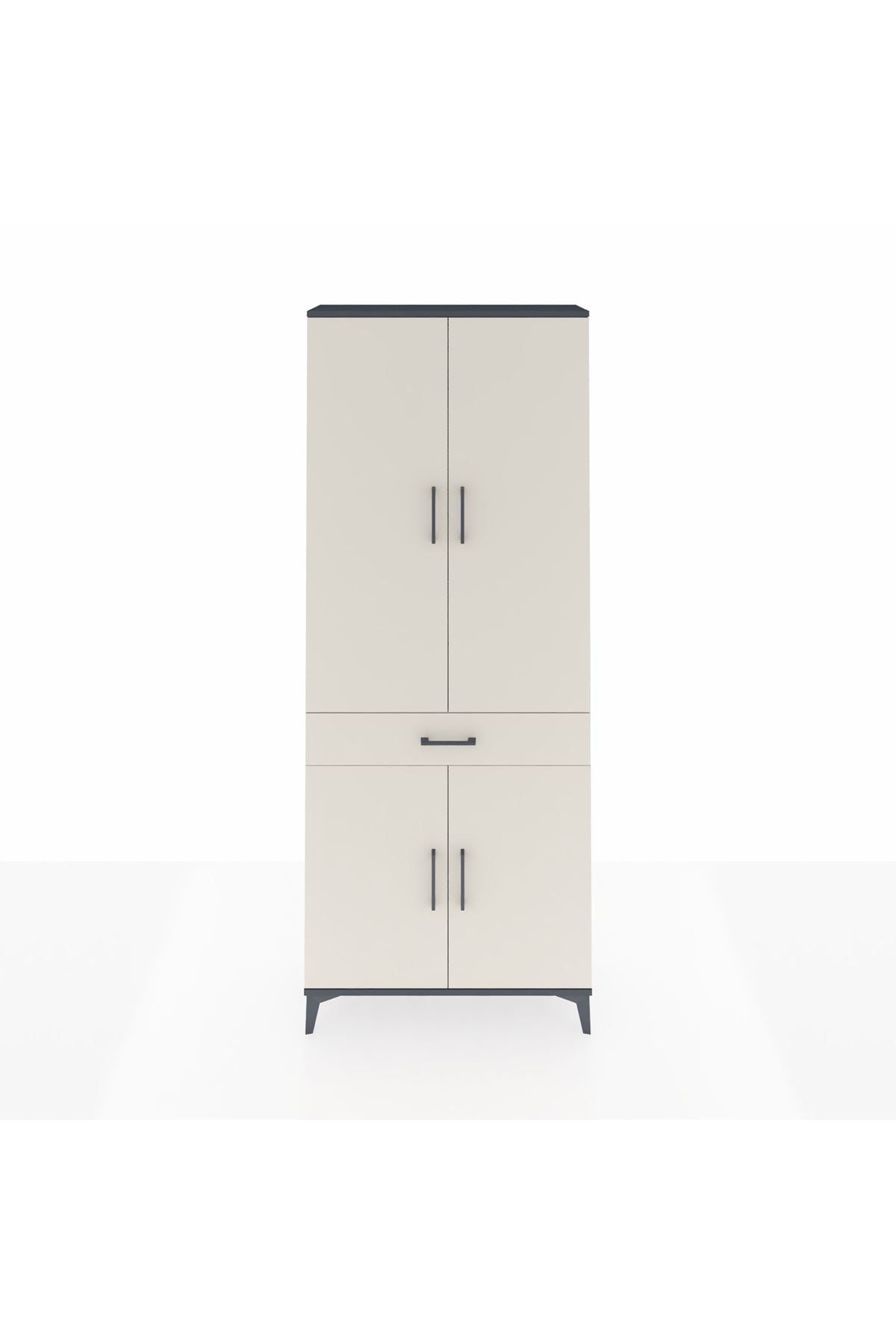 Arges Dolap 4 Raflı Tek Çekmeceli 4 Kapaklı 88x30x221 - S30M148V4A