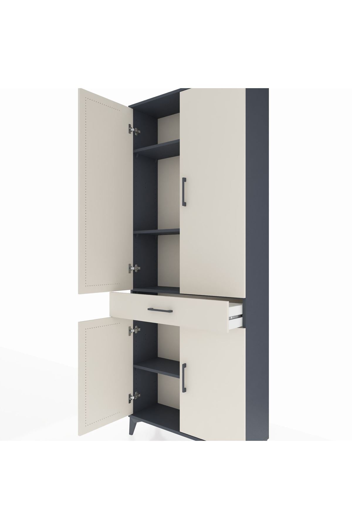 Arges Dolap 4 Raflı Tek Çekmeceli 4 Kapaklı 88x30x221 - S30M148V4A