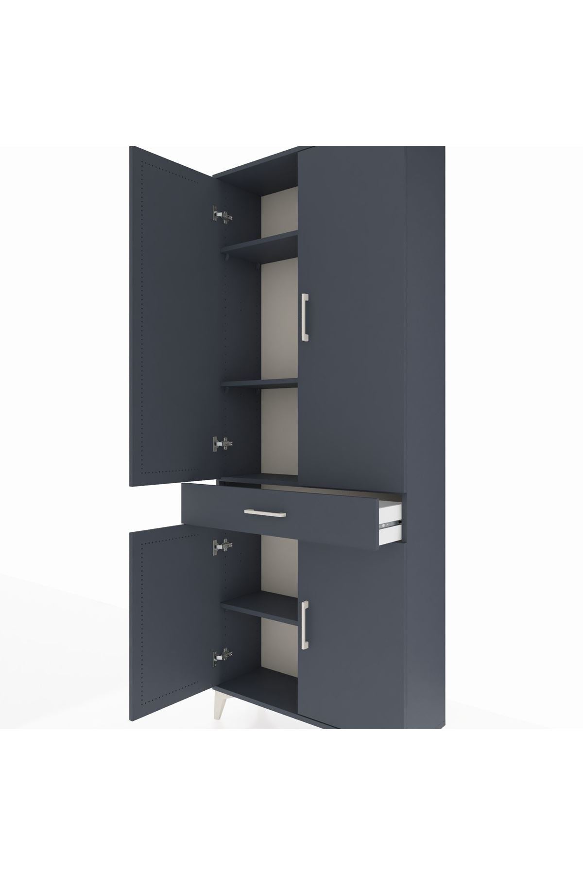 Arges Dolap 4 Raflı Tek Çekmeceli 4 Kapaklı 88x30x221 - S30M148V5A