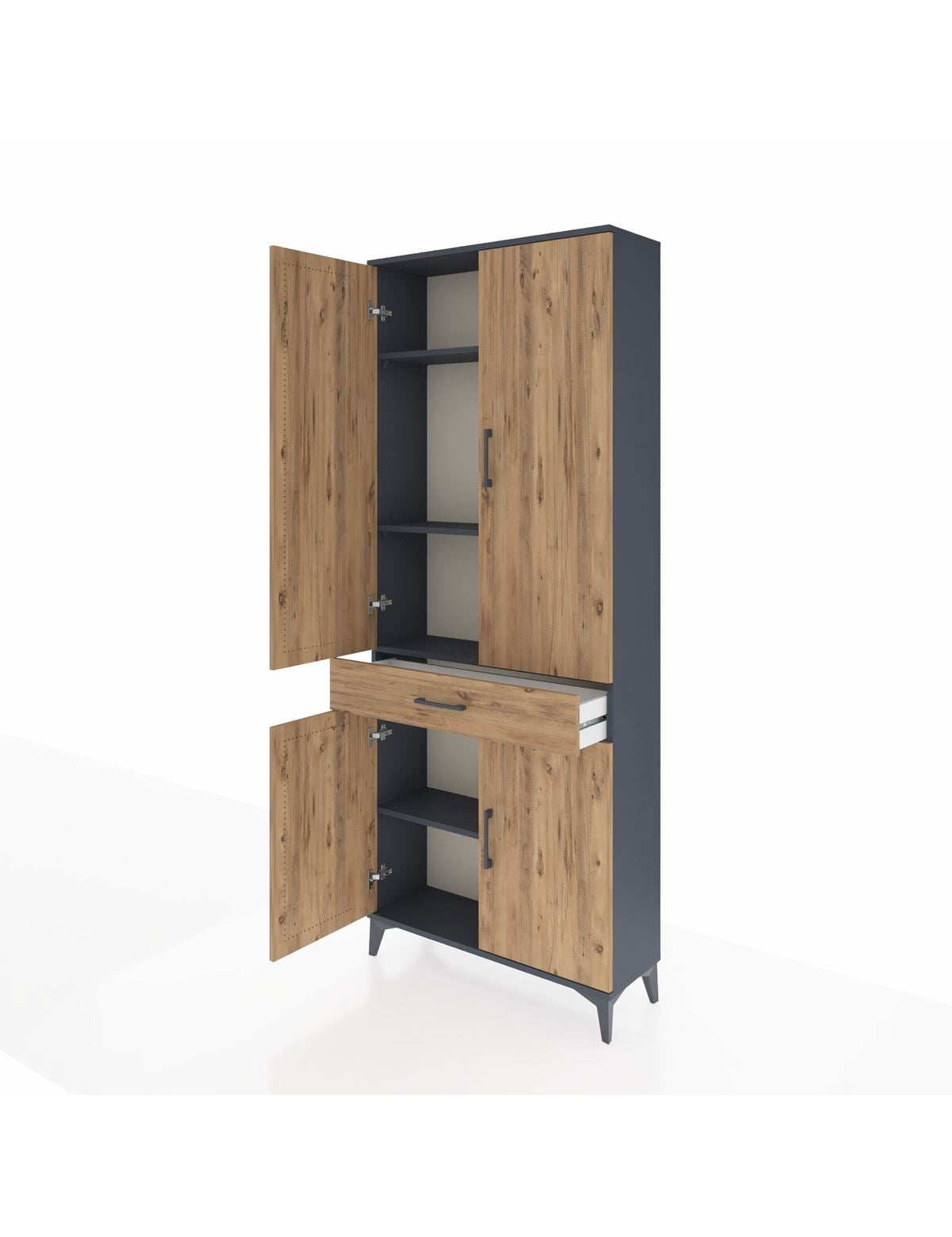 Arges Dolap 4 Raflı Tek Çekmeceli 4 Kapaklı 88x30x221 - S30M148V6A