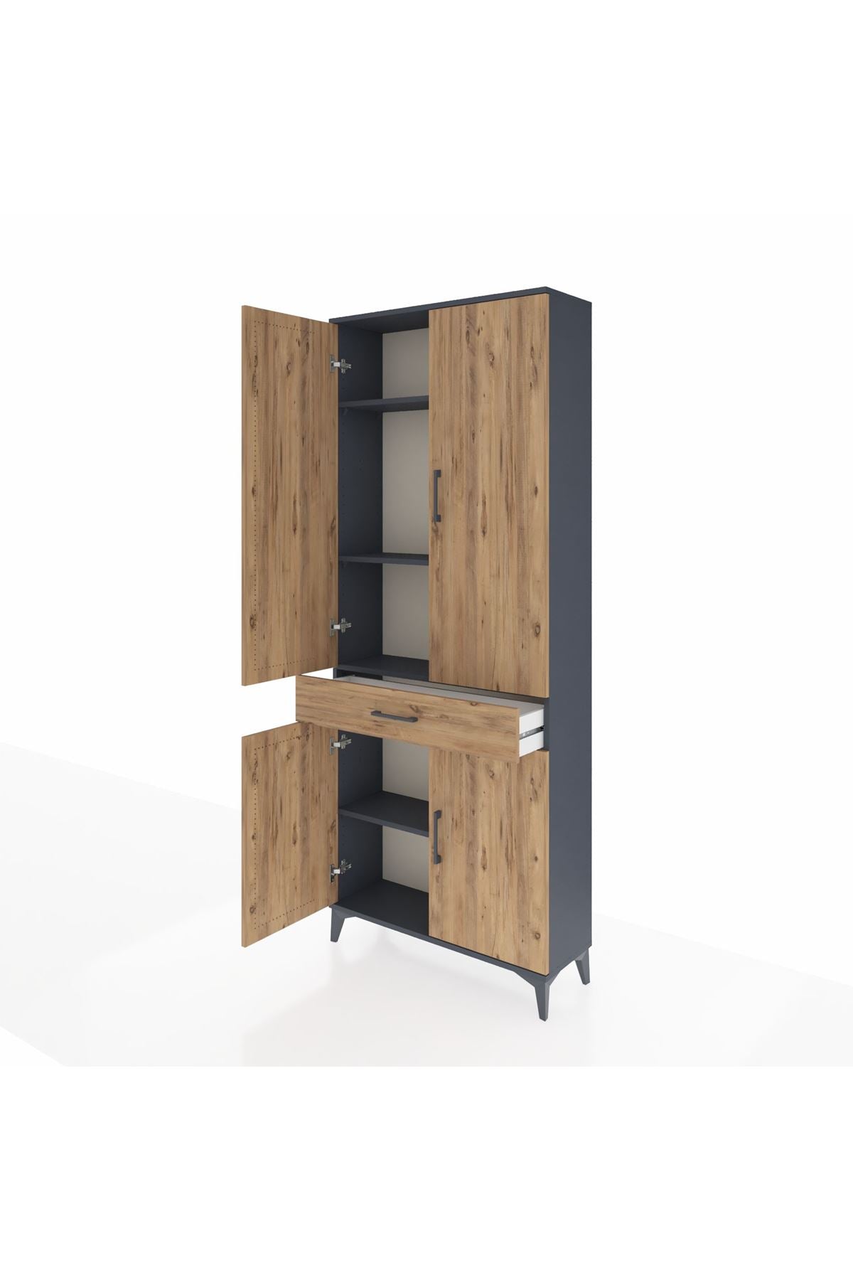 Arges Dolap 4 Raflı Tek Çekmeceli 4 Kapaklı 88x30x221 - S30M148V6A