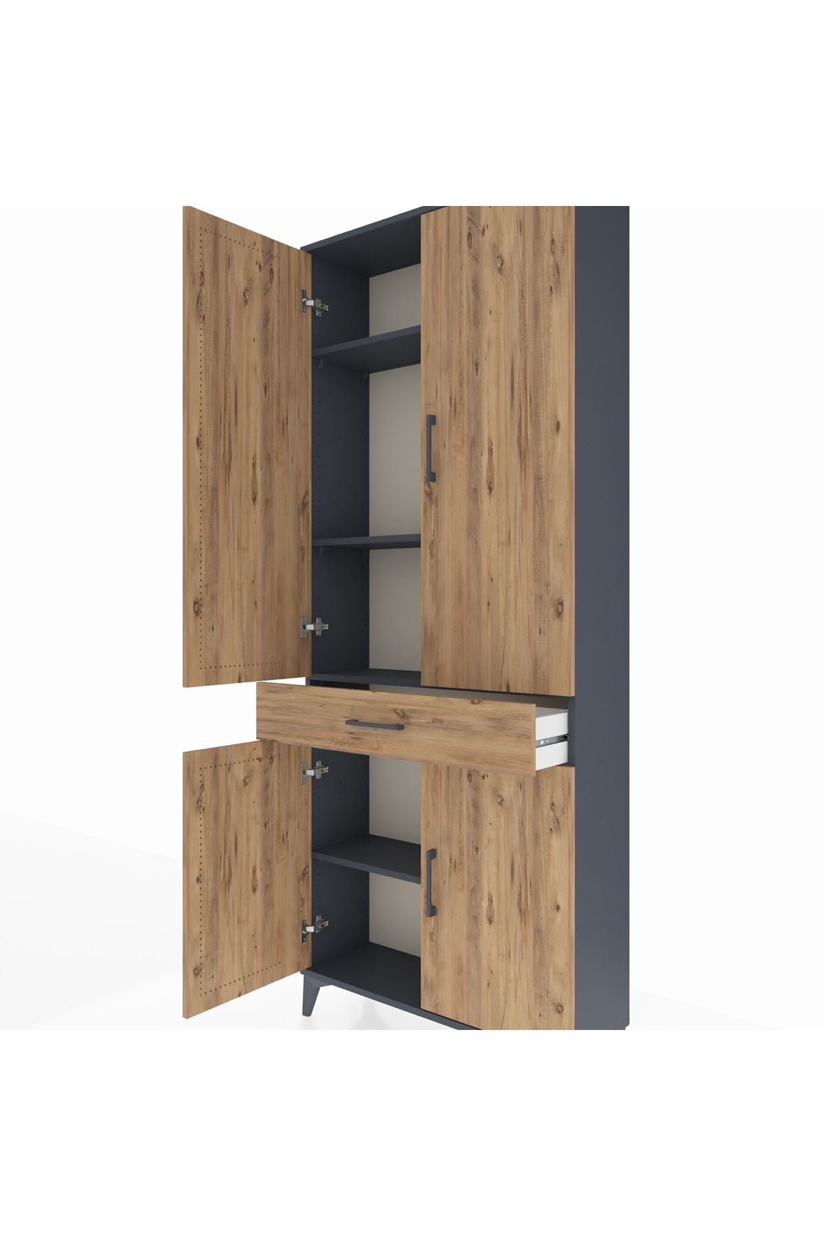 Arges Dolap 4 Raflı Tek Çekmeceli 4 Kapaklı 88x30x221 - S30M148V6A
