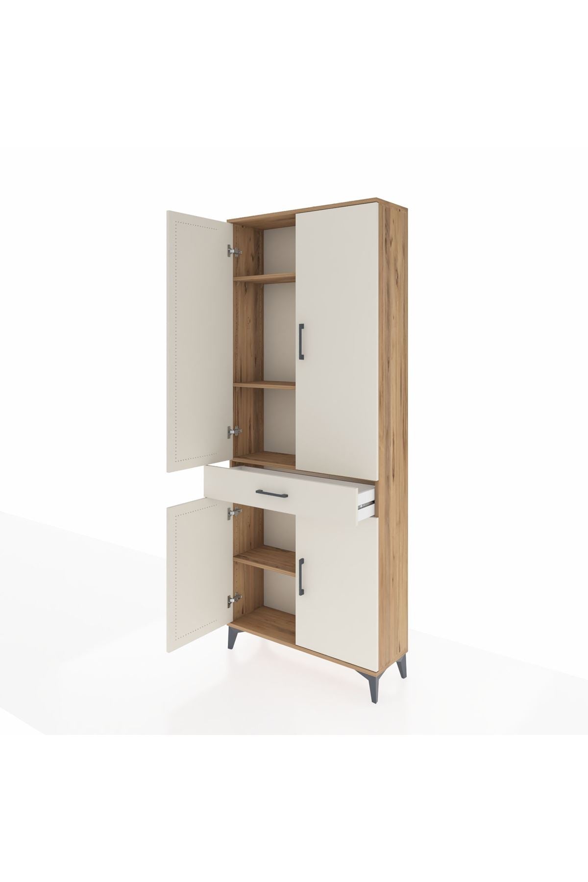 Arges Dolap 4 Raflı Tek Çekmeceli 4 Kapaklı 88x30x221 - S30M148V7A