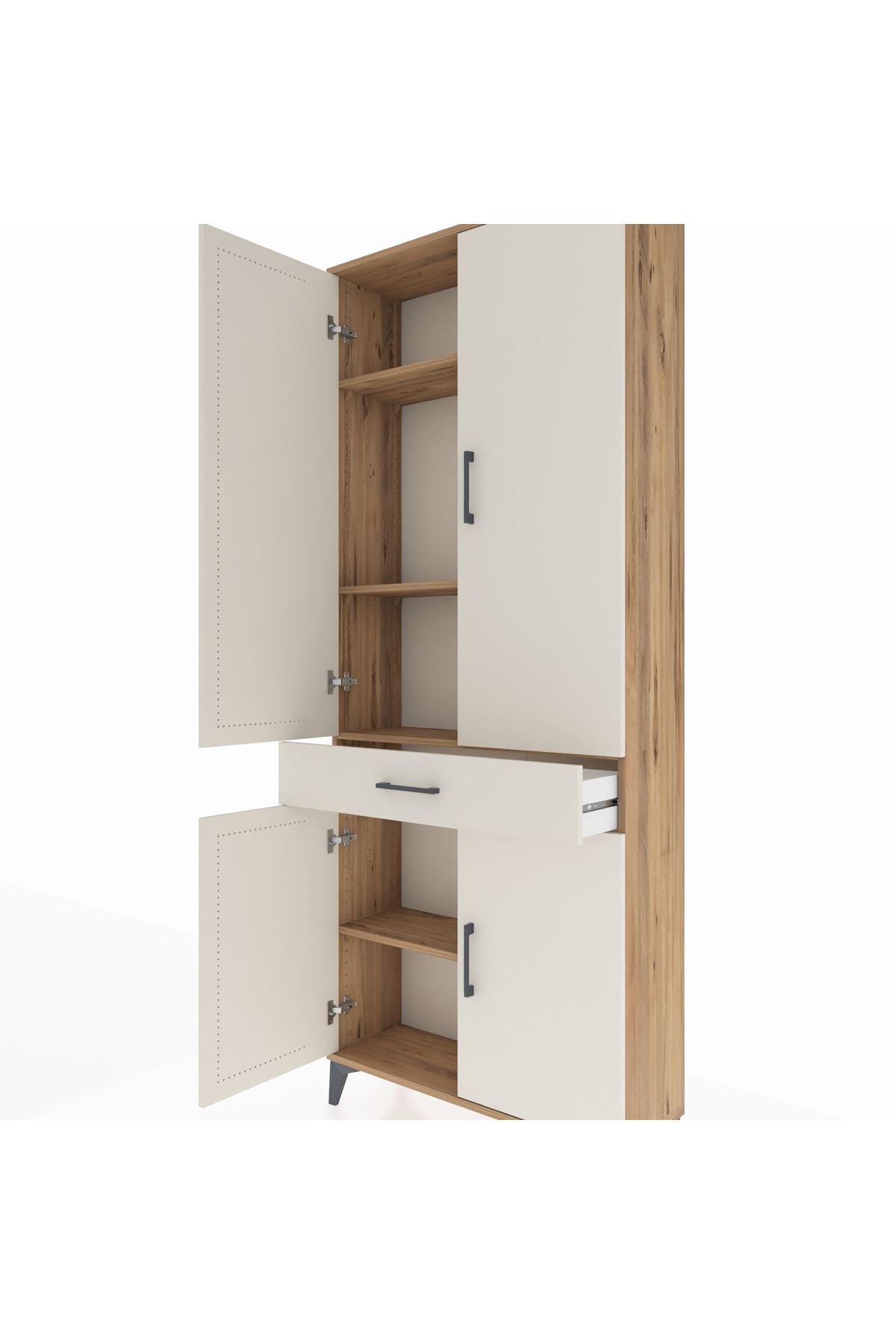 Arges Dolap 4 Raflı Tek Çekmeceli 4 Kapaklı 88x30x221 - S30M148V7A