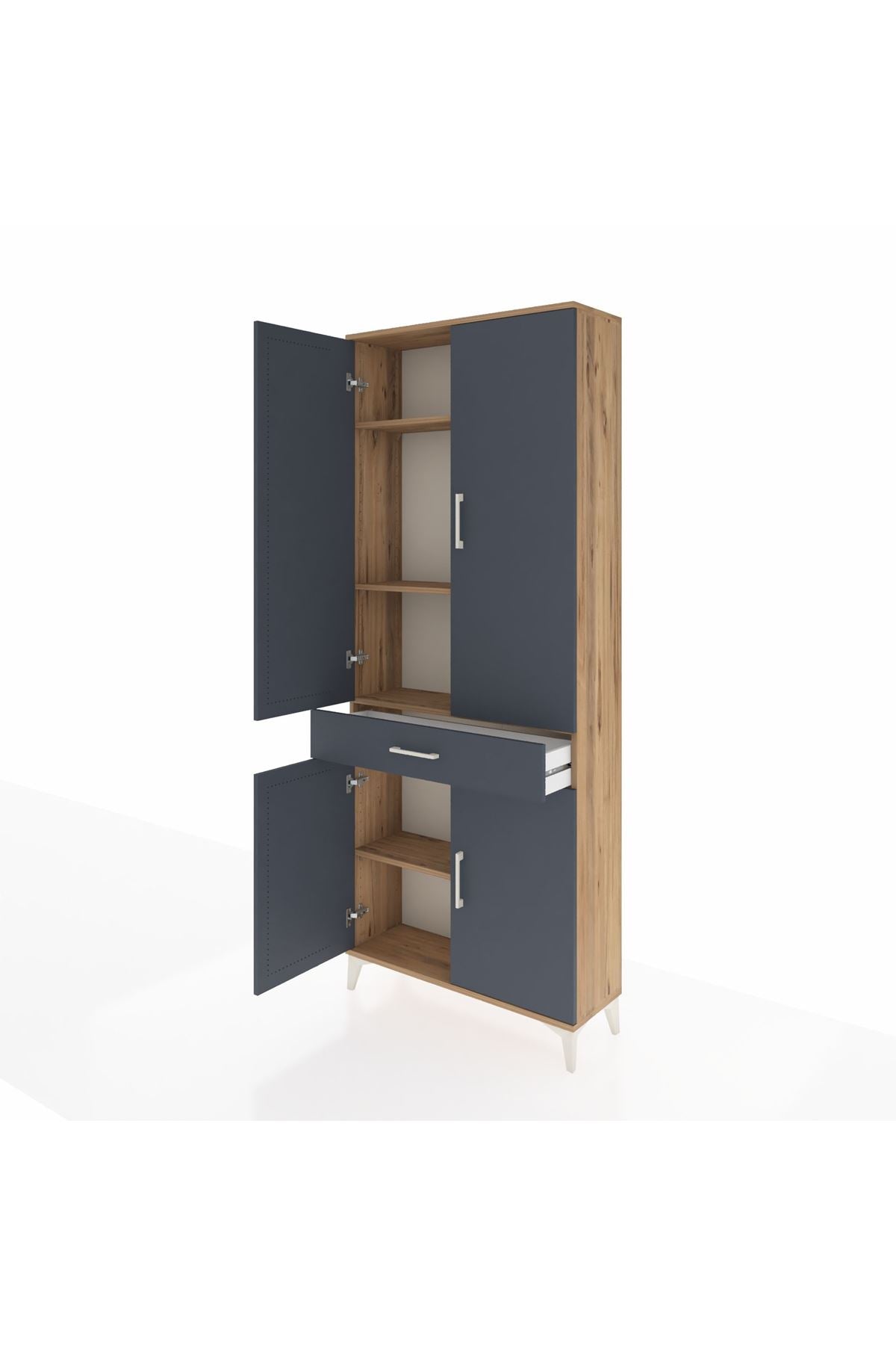 Arges Dolap 4 Raflı Tek Çekmeceli 4 Kapaklı 88x30x221 - S30M148V8A